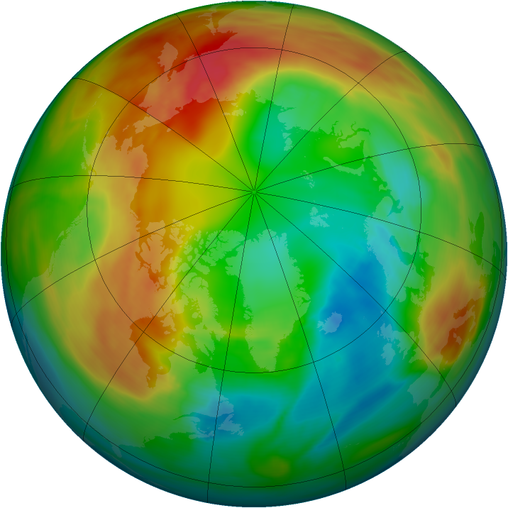 Arctic ozone map for 15 February 2005